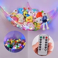 Stuffed Animals Net or Hammock with LED Light Hanging Toy Net Hammock for Stu...