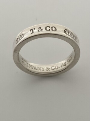 Tiffany & Co Sterling Silver 1837 Unisex Narrow Ring. RRP $650