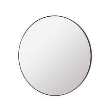 Round Wall Mirror - Black Wood Frame - 80cm