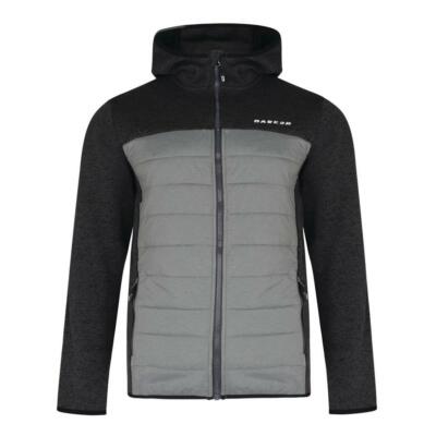 Dare 2b Mens Coalition Insulated Quilted Fleece Jacket Hoodie Ash