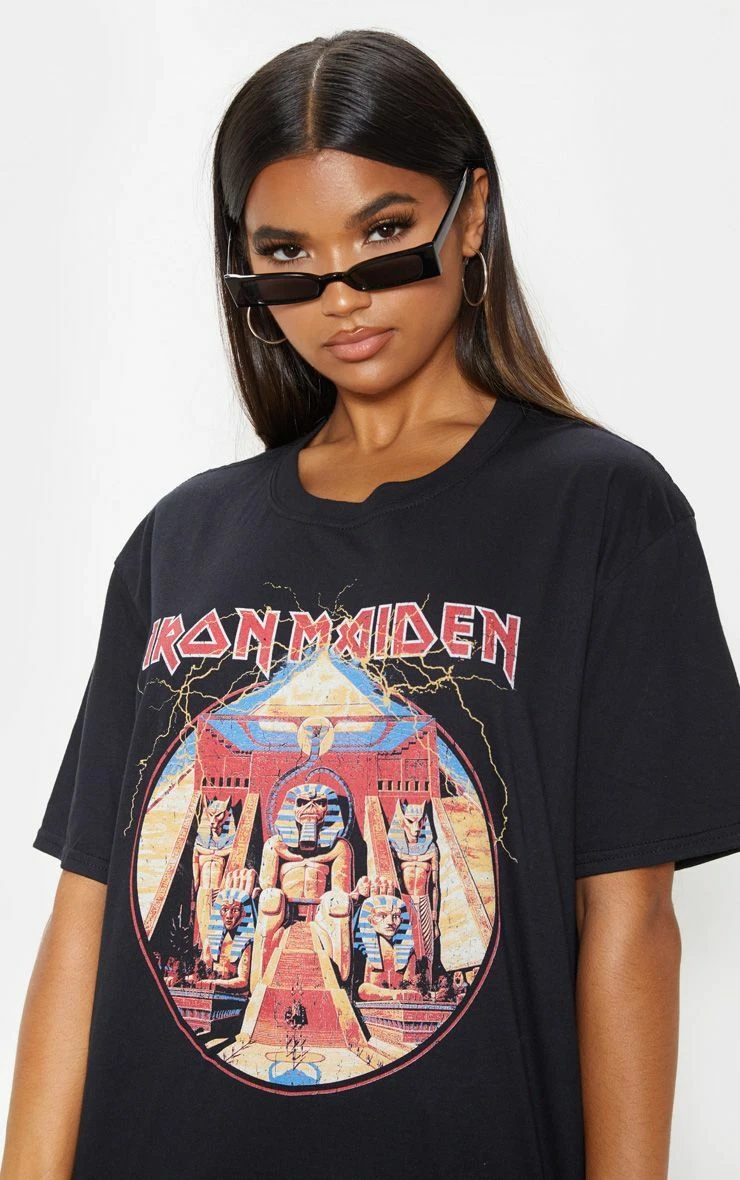 Women s Iron Maiden Short Sleeve Top Tee Shirt Black Small