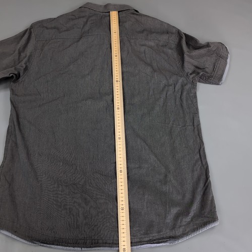 Quicksilver Button Up Shirt Mens Extra Large Grey Stripeed Short Sleeve Y2K - Picture 9 of 10