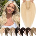 Clip in Remy Human Hair Topper Hairpiece Free Part Lace Base Toupee 130% Density