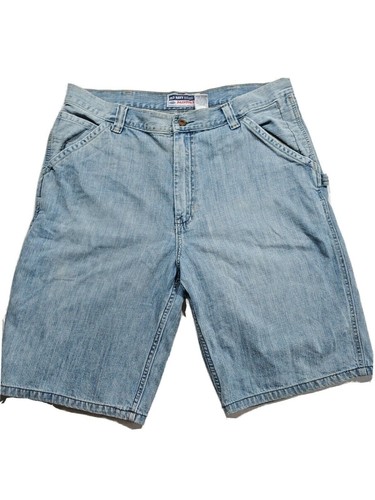 VTG Mens Denim Carpenter Shorts 36 Blue 