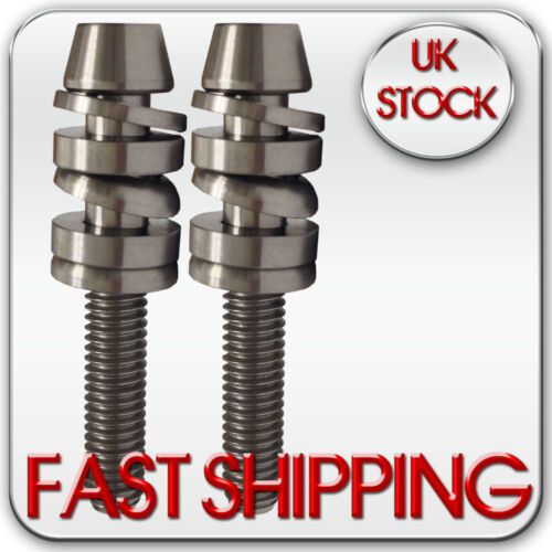 2 Titanium  Brake Calliper Mount Bolts M6 x 35mm with cup and cone washers Avid - Picture 1 of 1