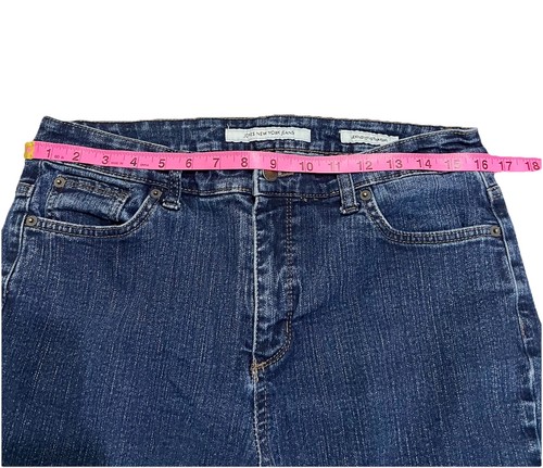 Jones New York Damenjeans Größe 12 Blau Dunkle Waschung Lexington Gerader Hoher Bund - Bild 8 von 14