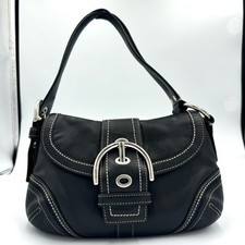 Coach Small Soho 10577 Vintage Y2K Black Leather Crossed Handle Shoulder Bag