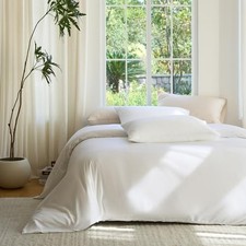 DOZ Duvet Cover Set, 100 Viscose derived from Bamboo, Twin/Twin XL Snow