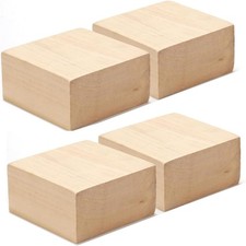 4 Pcs Basswood Carving Blocks, 4 x 4 x 2 inch Whittling 4 PACK 4 x 4 x 2 Inch