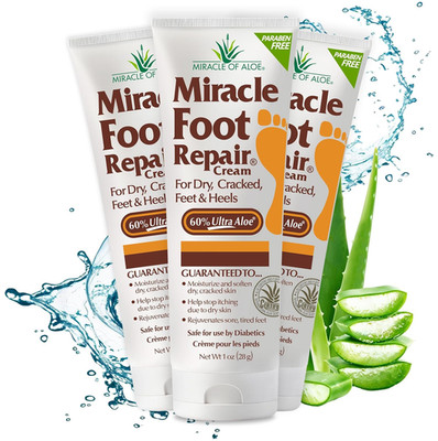 Miracle Foot Repair Cream, (1 oz / 3 Pack) Repairs Dry Cracked Heels and Feet, 6