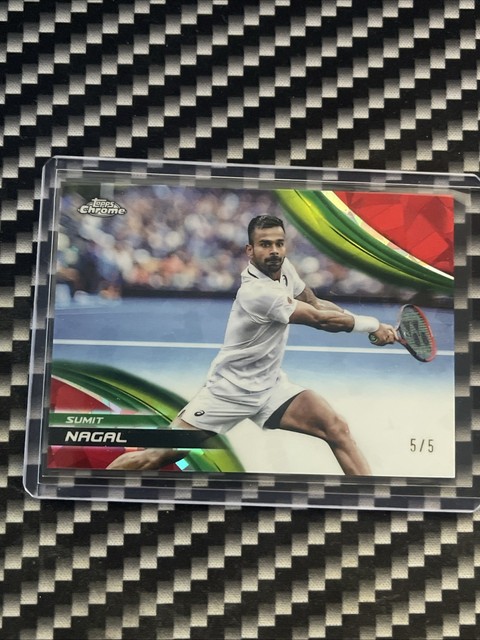 2025 Topps Chrome Sapphire Tennis Sumit Nagal Red Refractor 5/5
