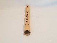 Handcrafted Bamboo Flute   Decorative Carved Design   Natural Wood Instrument
