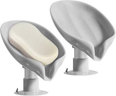 2 Pack Soap Holder Self Draining Soap Dish Sponge Holder Suction Cup Soap Dish