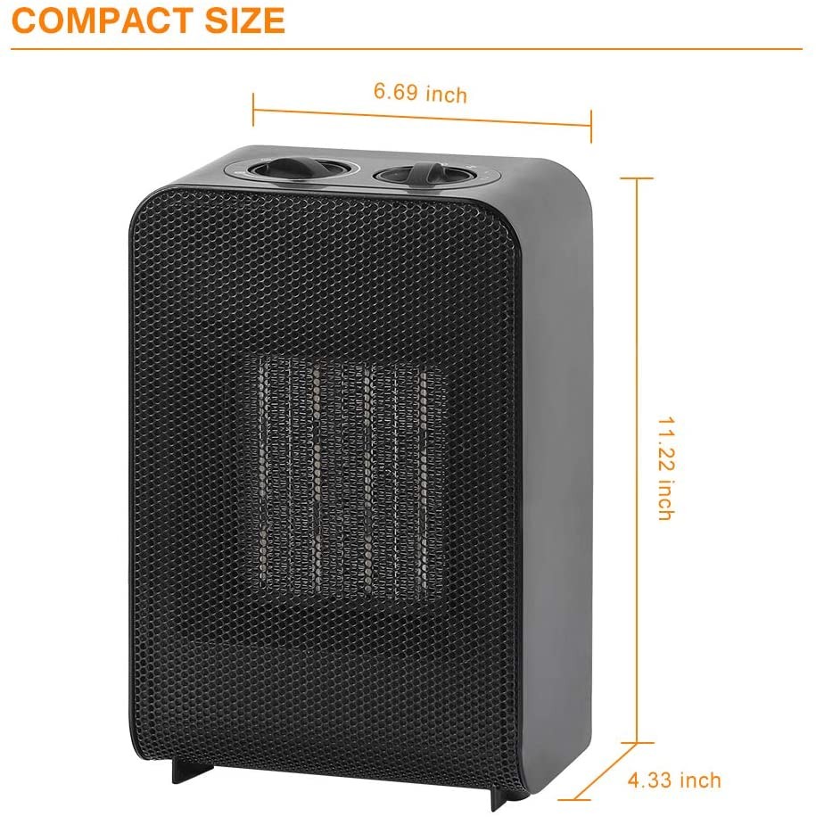 Electric Space Heater Portable Indoor Small Radiator w/Thermostat Fast Heating