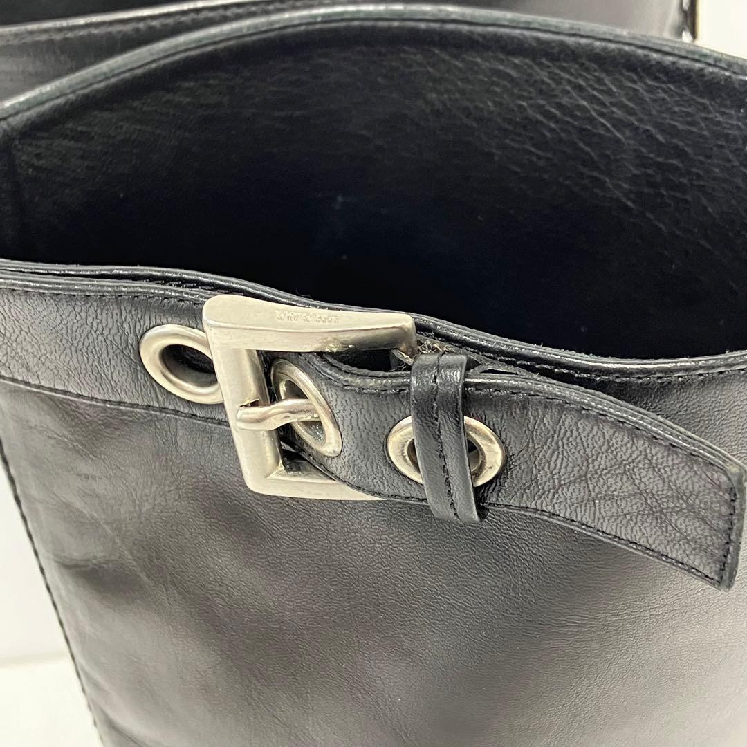 PRADA Long Boots Shoes EU 37.5 US 7.5 Leather Black Used Item Good From Japan thumbnail 14