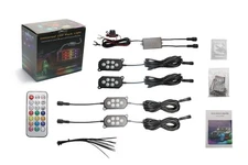 4 Pods RGB LED Rock Lights Multicolor Underbody Glow Lamp Wireless For Car Truck