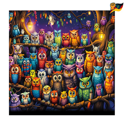 Puzzle 1000 Teile Eulenfamilie Kinder Erwachsene 70 x 50 cm Geschenk Spaß, aus