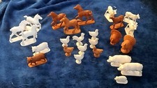 25 vintage hard rubber farm animal playset figures, by Auburn Rubber Company.