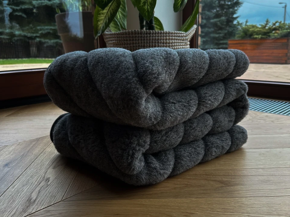 Luxus Wolldecke Alpakawolle Naturhaardecke Wohndecke Kuscheldecke Naturprodukt  - Bild 2 von 4