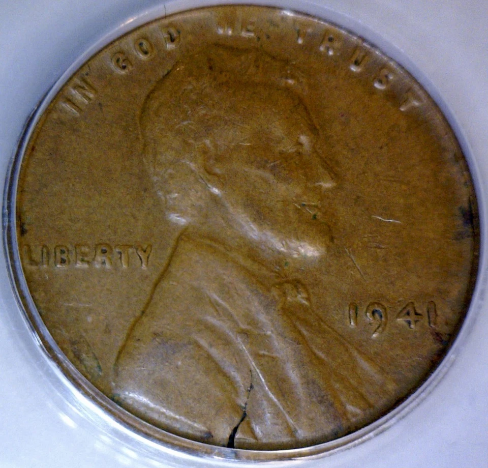1941 ERROR ANACS EF 40 CRACKED Planchet Lincoln Wheat Cent NICE XF Coin NR - Image 4 of 4