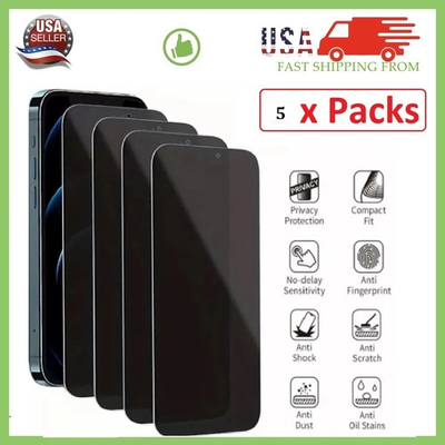 #ad Lot of Privacy Tempered Glass Screen Protector for iPhone 17 16 15 14 Pro Max $109.99