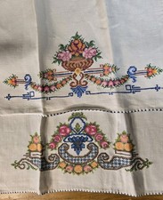 Vintage Zestaw 2 pościeli Drobnoręcznie ręcznie szyte ręczniki dla gości - Podobne kwiaty