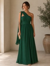 Women's Formal Long Bridesmai Homecoming Gown Cocktail Party Dress Sz 6 Green