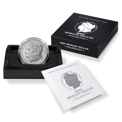 2023 (P) $1 Morgan Silver Dollar Uncirculated w/ Box, OGP &COA