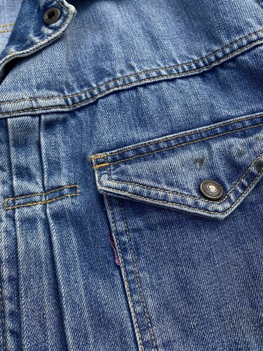 RARE Vintage 70s Levi’s Denim Jacket ZIP UP Size XL Type 3 Trucker 70312 04 fade - Picture 9 of 12