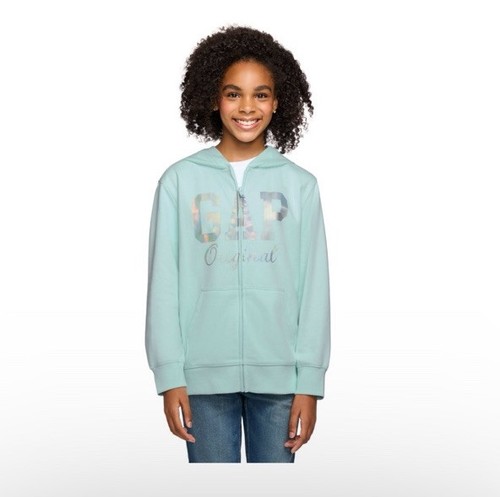 Gap Kids Full Zip Front Pockets French Terry Hooded Jacket S 6-7 - Picture 2 of 6