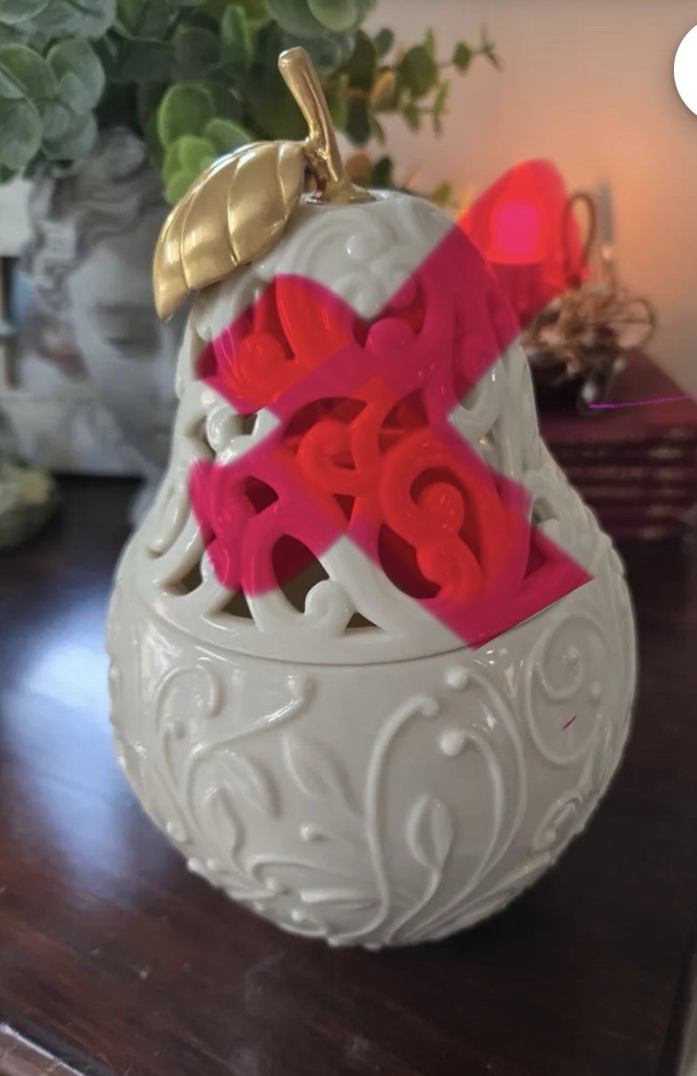 Lenox Pear Potpourri Replacement Base ONLY– Ivory Bowl -readEntire Description