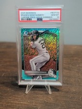 2025 Bowman Chrome Prospects Braden Montgomery Aqua Shimmer Refractor/125 PSA 10