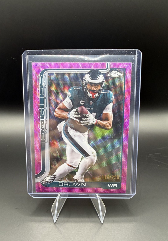 2025 Topps Chrome - A.J. Brown #243 Pink Wave Refractor /250