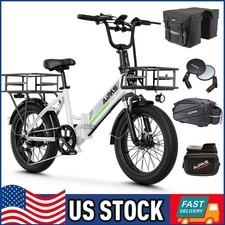 750W Electric Bike for Adults 48V/12.8Ah 28MPH Folding eBike 20" Fat Tire NEW