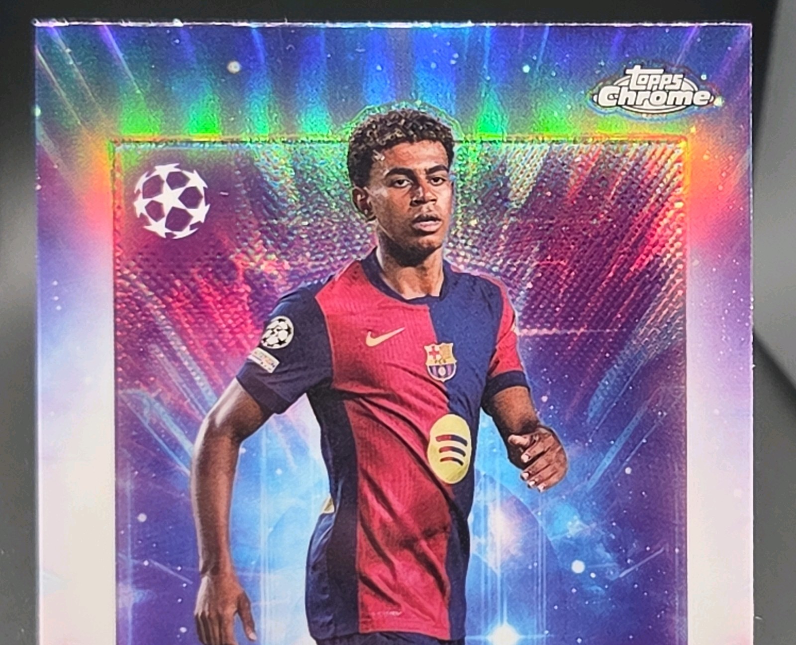Topps 2024-25 Chrome Lamine Yamal 👀 UEFA Club Competitions Wonderkids WK-1 view 3