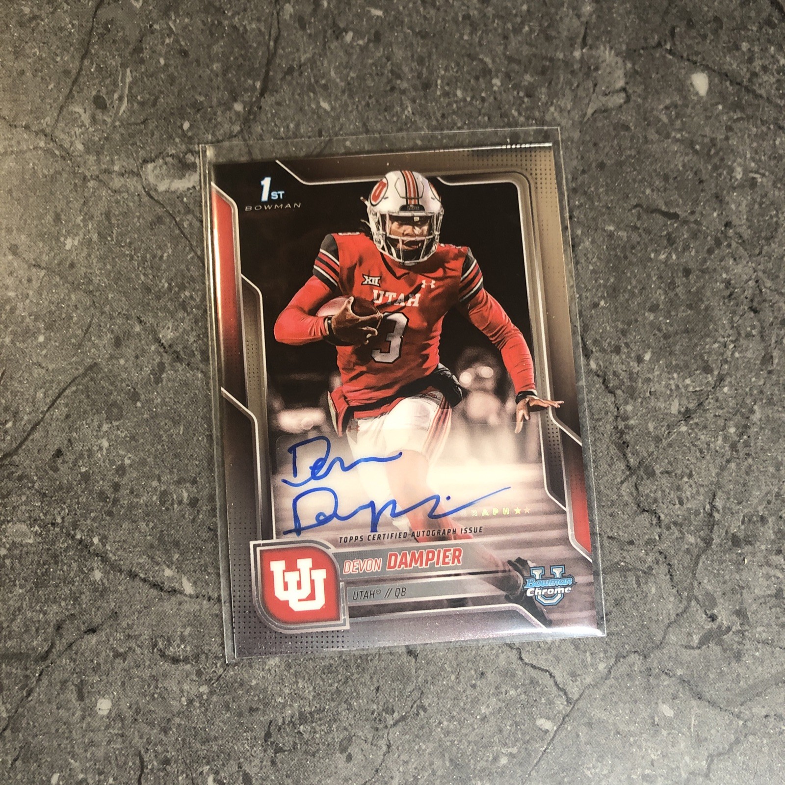 2025 Bowman Chrome University 1st Devon Dampier Utah Auto # BCA-DDA