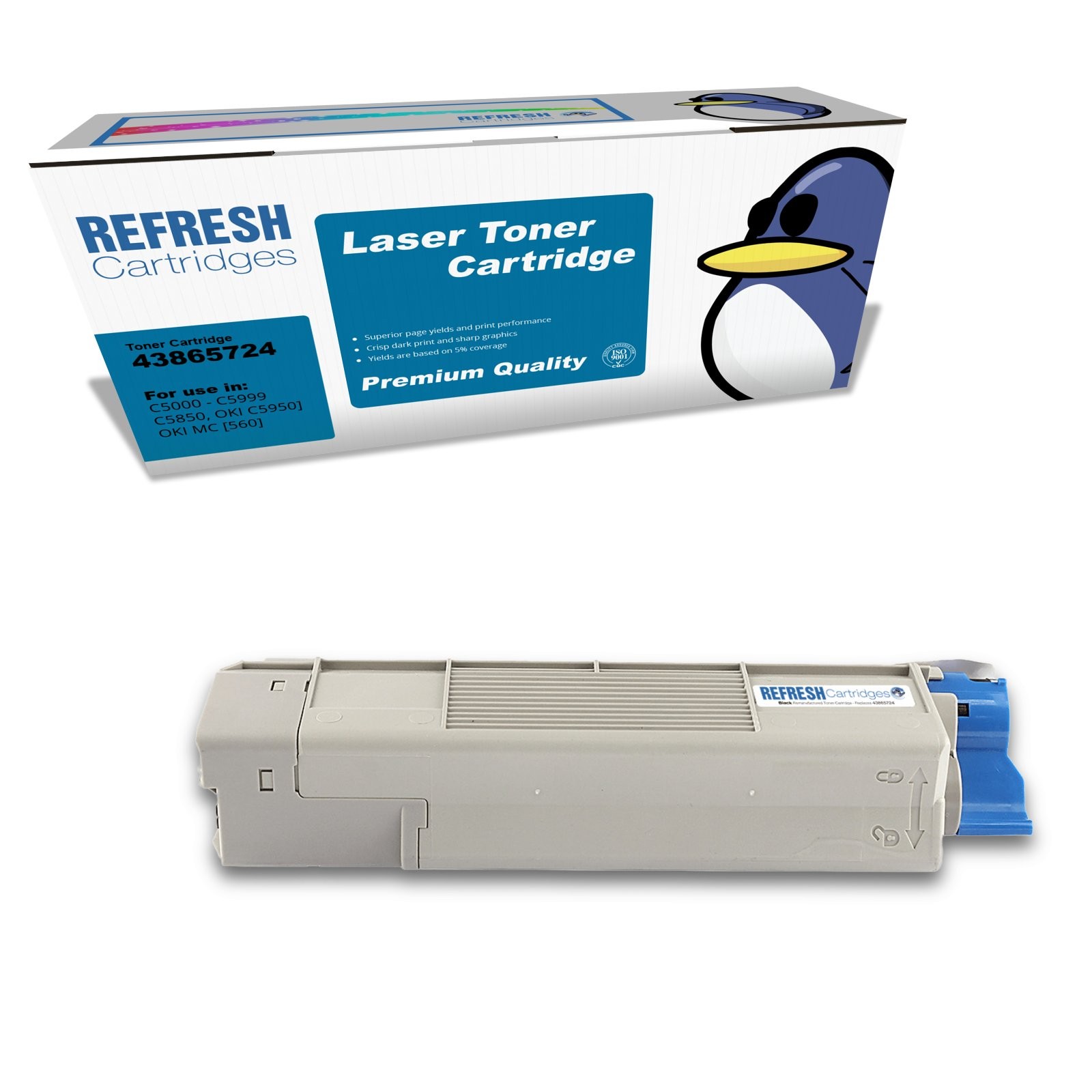 Refresh Cartridges Black 43865724 Toner Compatible With Oki Printers