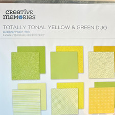 Creative Memories Totally Tonal Yellow/Green Duo Paper Pack 6 12x12 DS