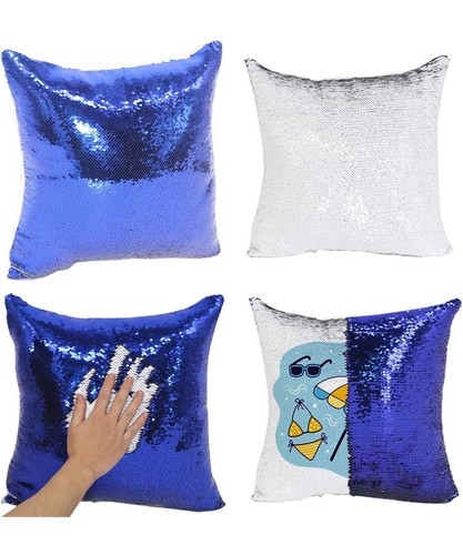 10pcs Blank Reversible Sequin Magic Swipe Pillow Cover Sublimation Cushion Case - Picture 4 of 4