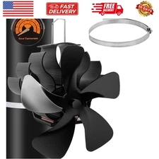 Heat Powered Wood Chimneys , Pipe Fireplace Fan, 5 Blades Silent Operation Mo...