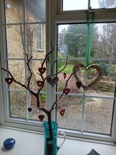 18 HEART SHAPED  Hanging Decorations Love hearts - Mix of styles & sizes.