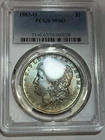1883-O Morgan Dollars - PCGS MS-63 - Lovely Rainbow Toned Blue Aqua Color Toned