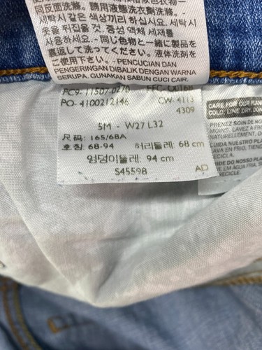Jeans skinny Levi's donna Jr taglia 5M lavaggio medio vita bassa effetto invecchiato - Foto 10 di 11