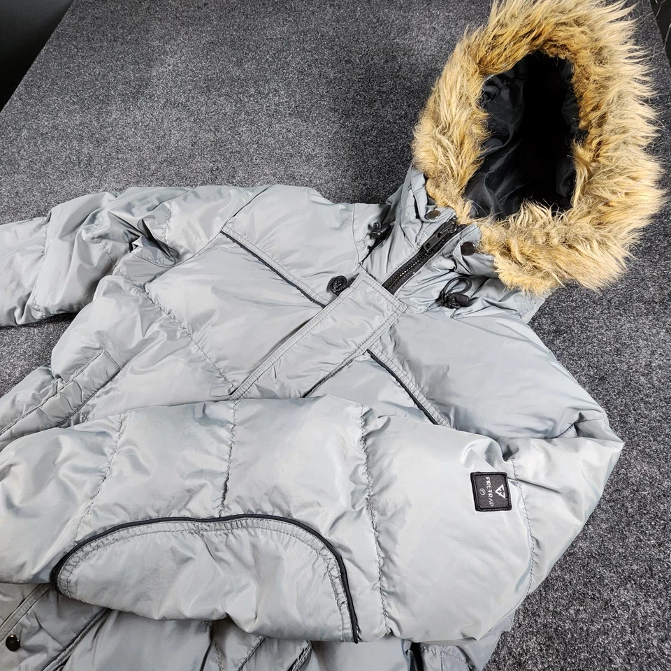 Abrigo FireTrap Puffer/Parka, Hombre Talla Mediana, Con Capucha, Bolsillos con Cremallera Piel Sintética Foto 2 de 4