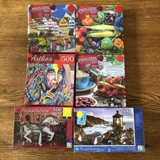 Puzzlebug Deluxe Cra-Z-Art LPF Artbox 500 Piece Jigsaw Puzzles Lot of 6