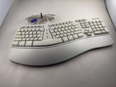MICROSOFT ERGONOMIC WIRED KEYBOARD NATURAL KEYBOARD ELITE X03-51764 WHITE PS/2