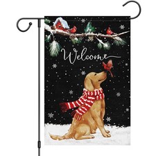 Welcome Winter Garden Flag 12 x 18 Inch Double Sided 12" 18", Christmas