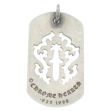 CHROME HEARTS D TAG LRG DAGGER VINDAGER CUT OUT DOG LARGE PENDANT TOP Used d583d