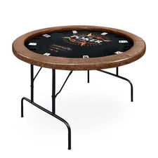 Serenelife Foldable & Portable Rounded Poker/Casino Game Table w/ Cushioned Rail