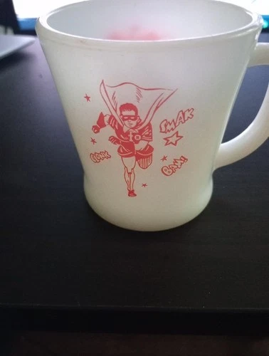 Anchor Hocking 1960s Batman Milk Glass Coffee Mug Vintage- Robin
